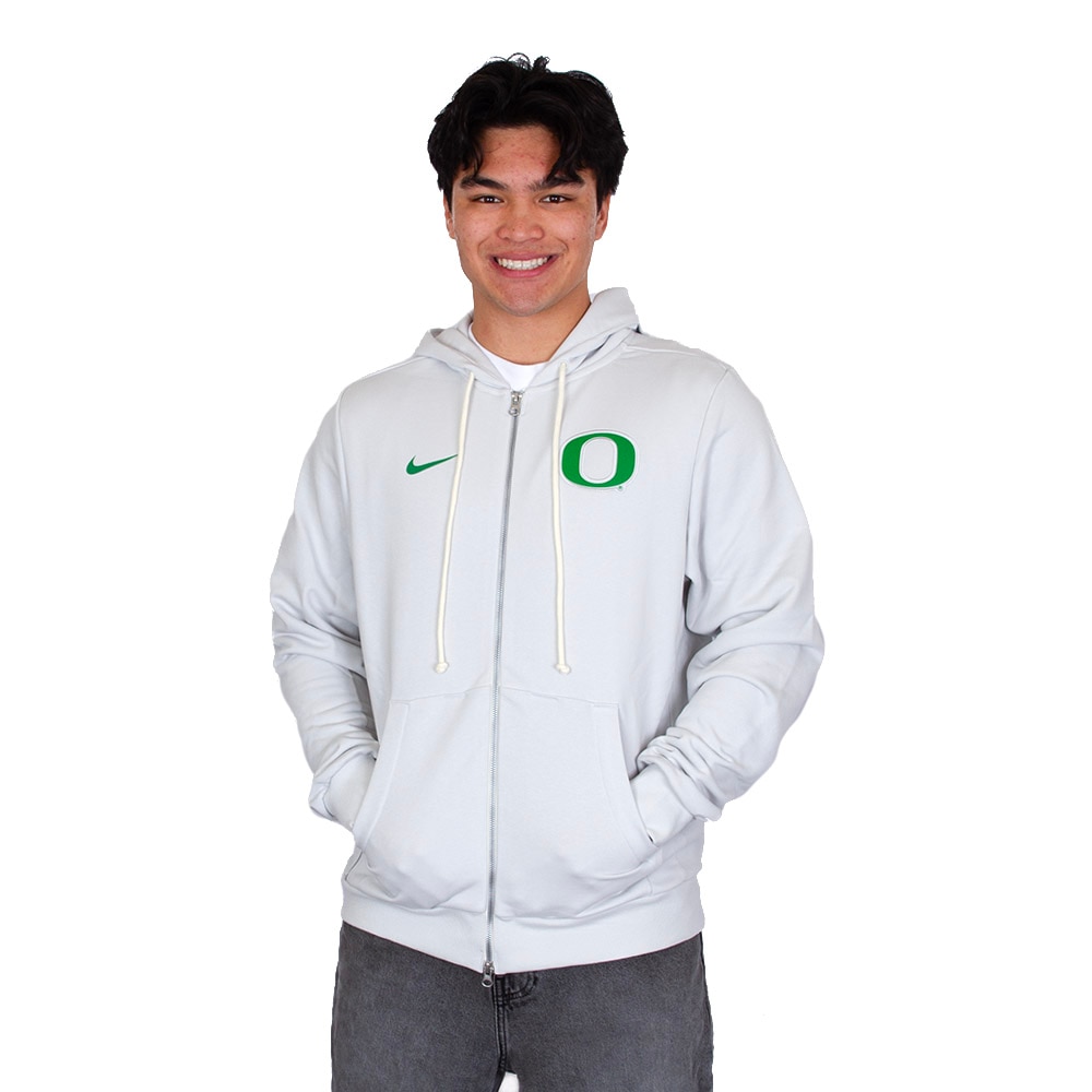Classic Oregon O, Nike, Grey, Full Zip, Performance/Dri-FIT, Men, Football, Sideline, Oregon Duck, Pullover, Sweatshirt, 926081